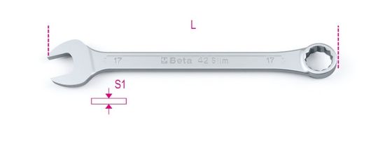 Afbeeldingen van BETA Ringsteeksleutel dunne bekken 42SLIM 19