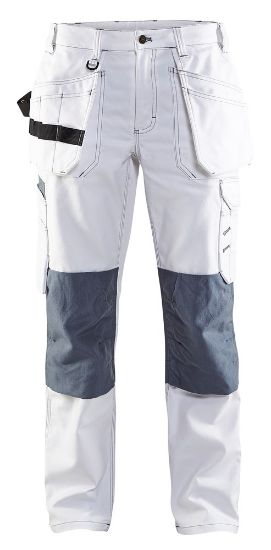 Afbeeldingen van BLÅKLÄDER Werkbroek schilder dames 7131 wit/grijs C50