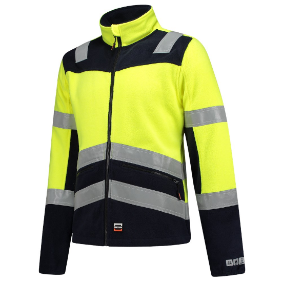 Afbeeldingen van TRICORP Fleecejack Multinorm bi-colour 403013 fluor geel/inkt S