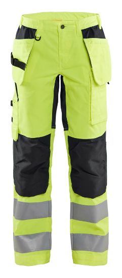 Afbeeldingen van BLÅKLÄDER Werkbroek dames met stretch 7163 High Vis geel/zwart D25