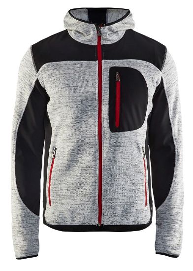 Afbeeldingen van BLÅKLÄDER Gebreid vest met softshell 4930 grijs mêlee/zwart XS