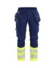 Afbeeldingen van BLÅKLÄDER Werkbroek met stretch dames 7030 marineblauw/High Vis geel C40