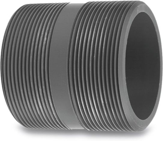 Afbeeldingen van VDL Nippel handgevormd PVC-U grijs 4" buitendraad 16bar