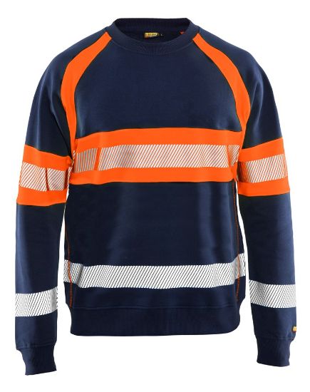 Afbeeldingen van BLÅKLÄDER Sweater 3359 marineblauw/High Vis oranje S