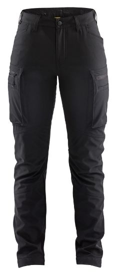 Afbeeldingen van BLÅKLÄDER Softshell werkbroek service dames 7177 zwart D22