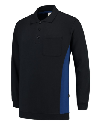 Afbeeldingen van TRICORP Polosweater bi-colour met borstzak 302001 navy/royal blauw L