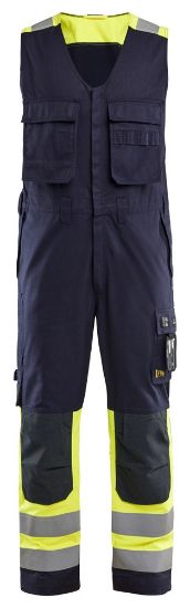 Afbeeldingen van BLÅKLÄDER Amerikaanse overall Inherent 2887 marineblauw/High Vis geel C62
