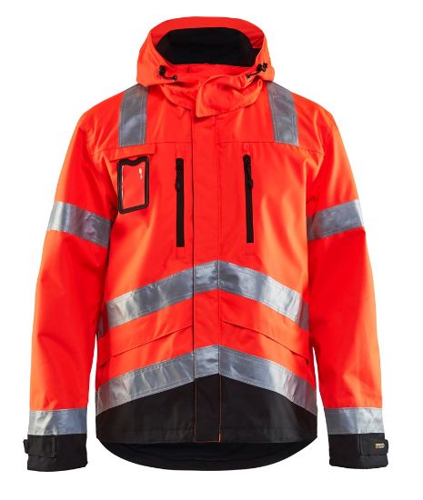 Afbeeldingen van BLÅKLÄDER Jack ongevoerd 4837 High Vis rood/zwart S