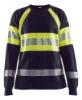 Afbeeldingen van BLÅKLÄDER T-shirt vlamvertragend dames met lange mouwen 3494 marineblauw/High Vis geel 3XL
