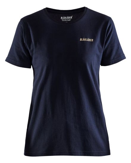Afbeeldingen van BLÅKLÄDER T-shirt dames 'Life is too short...' 9412 donker marineblauw L