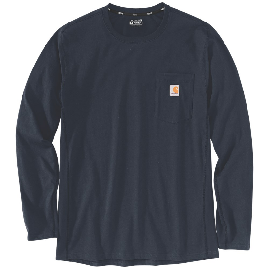 Afbeeldingen van CARHARTT T-shirt lange mouwen Force Flex Pocket 104617 navy M