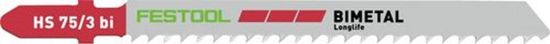 Afbeeldingen van FESTOOL Decoupeerzaagblad HS PLASTICS SOLID MATERIAL 75MM 3BI 5x
