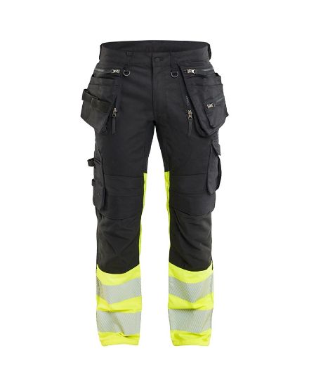 Afbeeldingen van BLÅKLÄDER Werkbroek met stretch 1130 zwart/High Vis geel D84