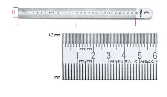 Afbeeldingen van BETA Liniaal half stijf RVS 1500MM 1683 1500