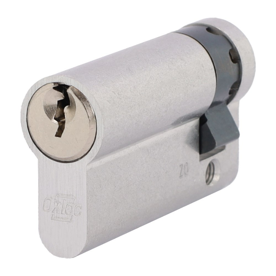 Afbeeldingen van OXLOC Profielcilinder enkel O3 vernikkeld 10/45MM SKG**