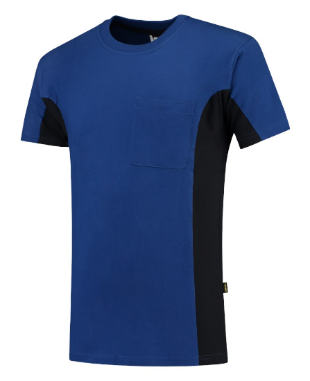 Afbeeldingen van TRICORP T-shirt bi-colour met borstzak 102002 royal blauw/navy S