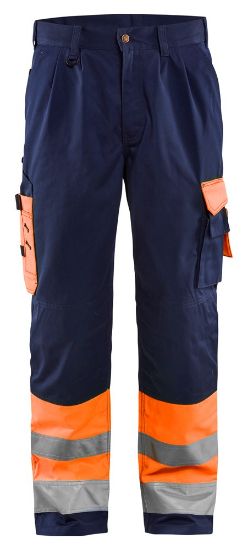 Afbeeldingen van BLÅKLÄDER Werkbroek 1584 High Vis oranje/marineblauw D88