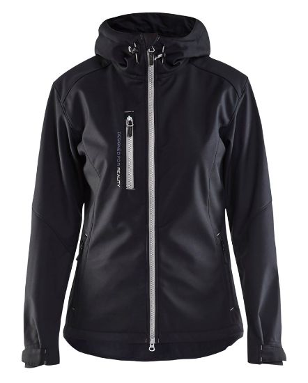 Afbeeldingen van BLÅKLÄDER Softshell jack dames 4919 zwart/zilver XS