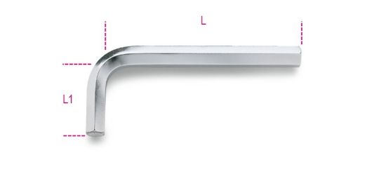 Afbeeldingen van BETA Haakse inbussleutel verchroomd 6MM 96 6