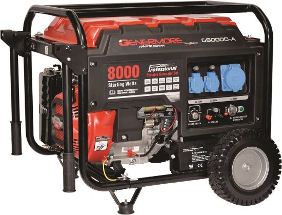 Afbeeldingen van GENERMORE Benzine aggregaat Deluxe G8000D-A 8kVA 6500W