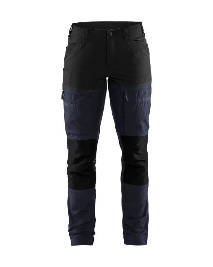 Afbeeldingen van BLÅKLÄDER Werkbroek service dames met stretch 7166 donker marineblauw/zwart D23