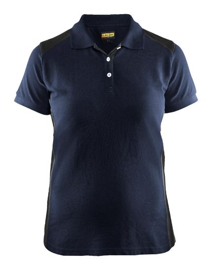 Afbeeldingen van BLÅKLÄDER Poloshirt piqué dames 3390 donker marineblauw/zwart XL