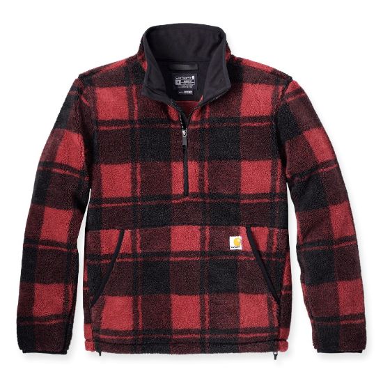 Afbeeldingen van CARHARTT Pullover fleece Loose Fit 106470 crabapple/zwart plaid S