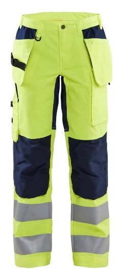 Afbeeldingen van BLÅKLÄDER Werkbroek dames met stretch 7163 High Vis geel/marineblauw D21