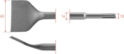 Afbeeldingen van ROTEC Spadebeitel SDS-Plus gebogen 60X250MM