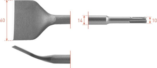 Afbeeldingen van ROTEC Spadebeitel SDS-Plus gebogen 60X250MM