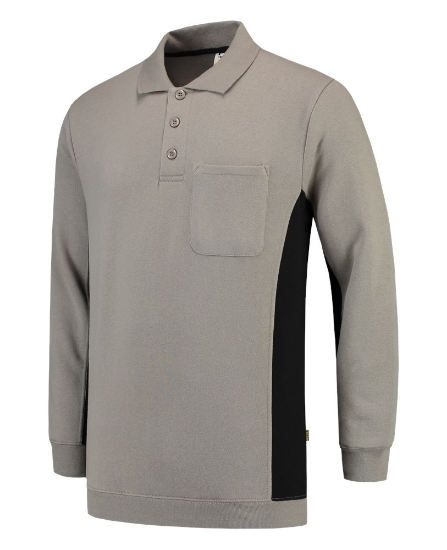 Afbeeldingen van TRICORP Polosweater bi-colour met borstzak 302001 grijs/zwart S
