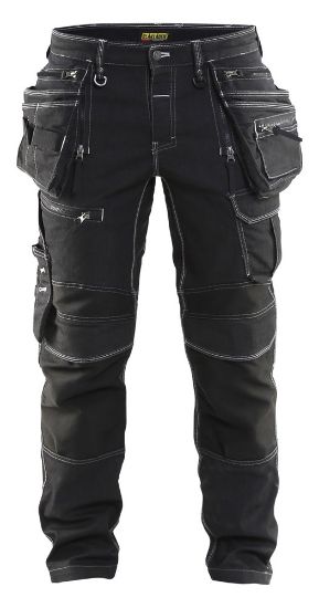 Afbeeldingen van BLÅKLÄDER Werkbroek denim met stretch X1900 1990 zwart D100