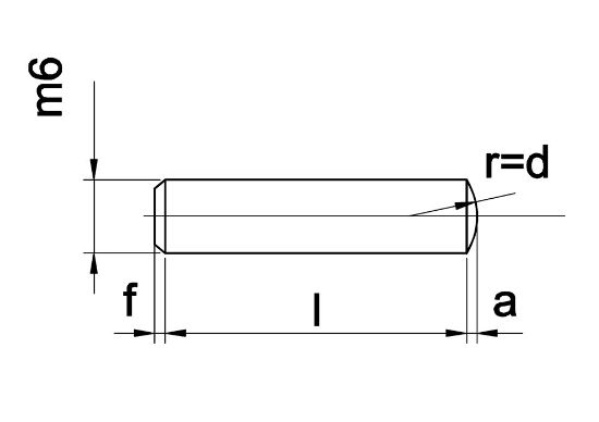 Afbeeldingen van    Ciindrische pen Din7A A! M6 6x18