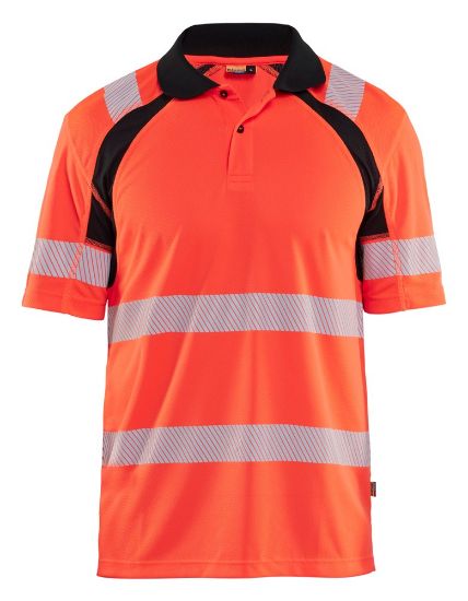 Afbeeldingen van BLÅKLÄDER Poloshirt UV 3595 High Vis rood/zwart L