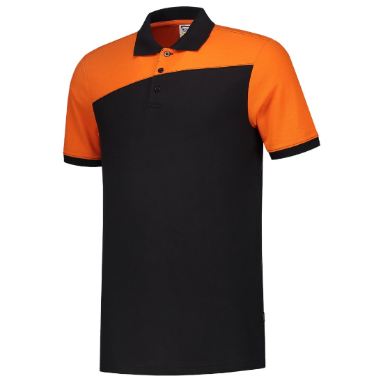 Afbeeldingen van TRICORP Poloshirt bi-colour Naden 202006 zwart/oranje L