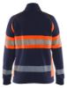 Afbeeldingen van BLÅKLÄDER Sweater dames met rits 3505 marineblauw/High Vis oranje M