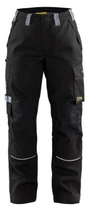 Afbeeldingen van BLÅKLÄDER Werkbroek vlamvertragend dames 7173 zwart/grijs C34