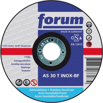 Afbeeldingen van FORUM Afbraamschijf gebogen t.b.v. RVS-bewerking 115X6MM