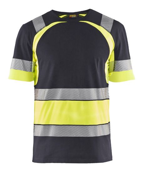 Afbeeldingen van BLÅKLÄDER T-shirt 3421 medium grijs/High Vis geel M