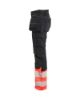 Afbeeldingen van BLÅKLÄDER Werkbroek met stretch dames 7030 zwart/High Vis rood D18
