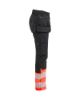 Afbeeldingen van BLÅKLÄDER Werkbroek met stretch dames 7030 zwart/High Vis rood D18