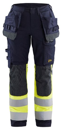 Afbeeldingen van BLÅKLÄDER Werkbroek Multinorm dames Inherent met stretch 7185 marineblauw/High Vis geel C36