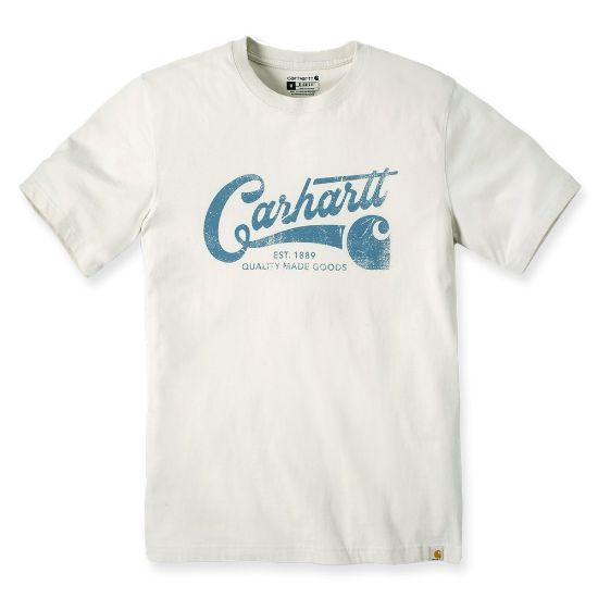 Afbeeldingen van CARHARTT T-shirt Script grafische print 106531 oat milk S
