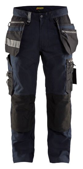 Afbeeldingen van BLÅKLÄDER Werkbroek met stretch 1590 donker marineblauw/zwart C150