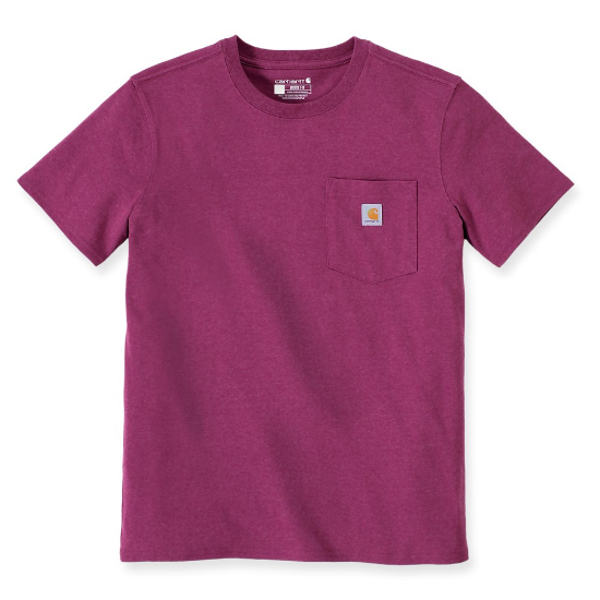 Afbeeldingen van CARHARTT T-shirt workwear met zak dames 103067 magenta agate M