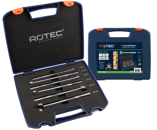 Afbeeldingen van ROTEC 3D-Houtborenset 244 6-delig in koffer 7-25MM