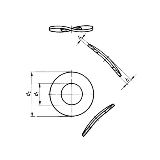 Afbeeldingen van Veerring gewelfd DIN137B RVS A2 M20