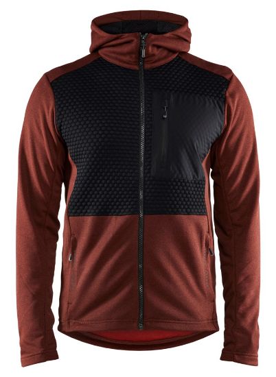 Afbeeldingen van BLÅKLÄDER Hoodie met hele rits 3540 gebrand rood/zwart S