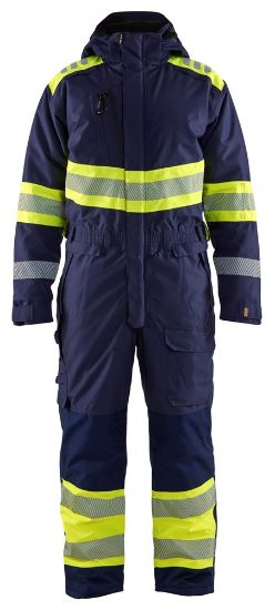 Afbeeldingen van BLÅKLÄDER Winteroverall 6720 marineblauw/High Vis geel MS