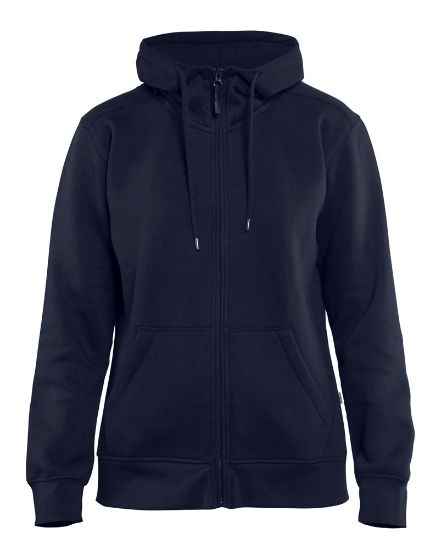 Afbeeldingen van BLÅKLÄDER Hoodie dames met rits 3395 marineblauw S
